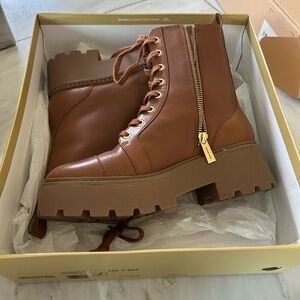 Michael Kors Tan Lace Up Boots